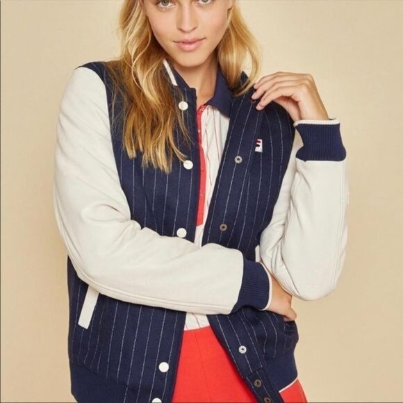 NWT Fila x Bandier Melton Wool Varsity Jacket Size XS - Picture 1 of 13